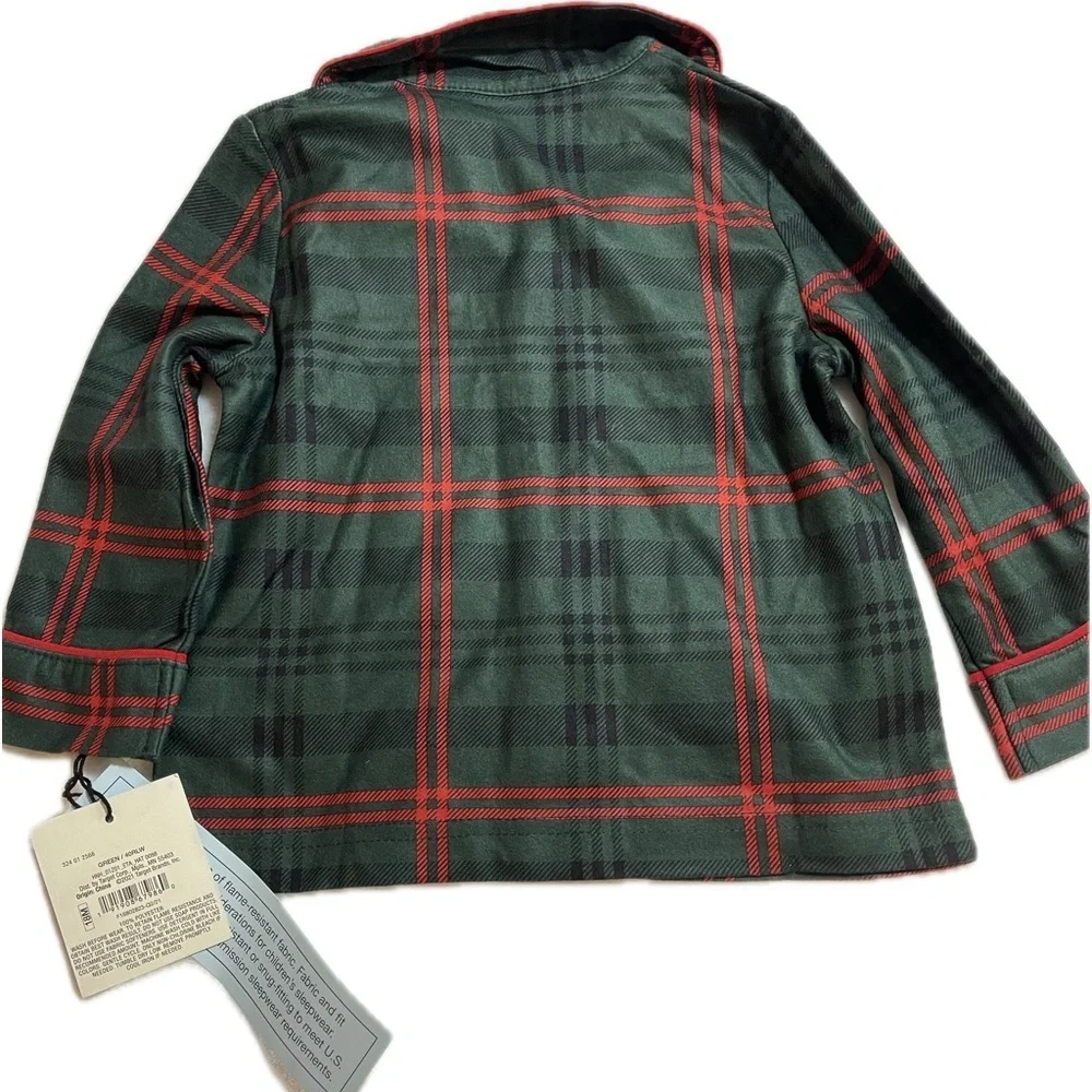 NWT Hearth and Hand Tartan Plaid 2-pc Pajama Set  Green & Red Size 18M